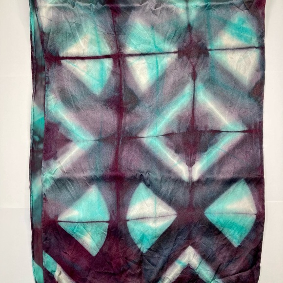 Hand Dyed Silk Scarf * Hand Rolled Border - Picture 6 of 8